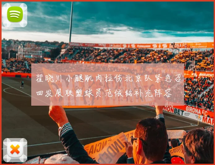 翟晓川小腿肌肉拉伤北京队紧急召回发展联盟球员范依铭补充阵容